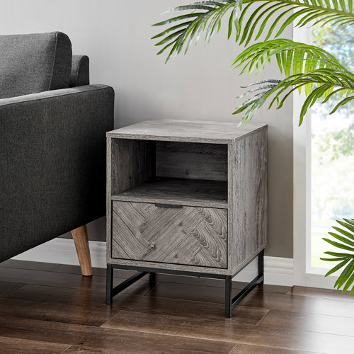 LIVIVO Sled End Table with BuiltIn Outlets Wayfair.co.uk